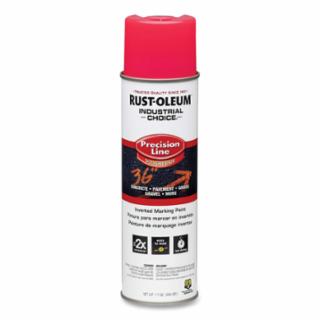 Industrial Choice Marking Spray Paint, Precision Line, Inverted, Fluorescent Pink, 17-oz.
