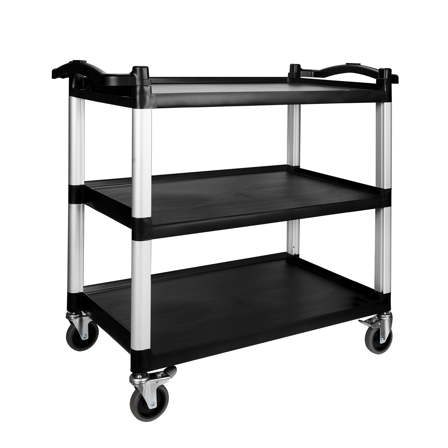 Dual-Handle Utility Service Cart, 3 Shelves, 400 lb. Capacity