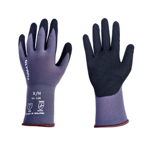 Sandy Nitrile Dipped Knit Gloves, M/8, Gray / Black, 12 Pairs