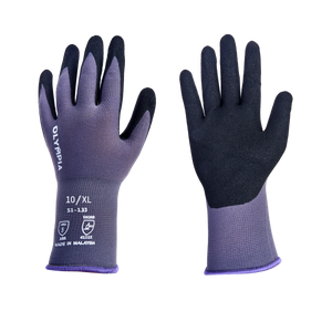 Sandy Nitrile Dipped Knit Gloves, XL/10, Gray / Black, 12 Pairs