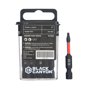 Impact Screwdriver Bits, Square SQ1, 15-pack