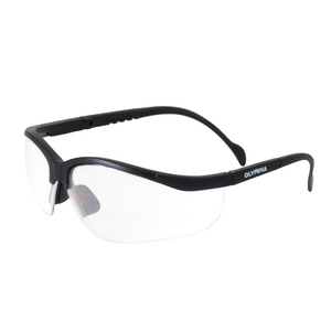 Half-Frame Safety Glasses, Clear, Anti-Scratch, Anti-Fog, Black