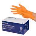 Disposable Nitrile Gloves, 8 mil, Diamond, Orange, S/7, 100 count