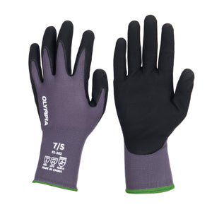 Nitrile Dipped Knit Gloves, 15ga, S/7, Gray/Black, 12 Pairs