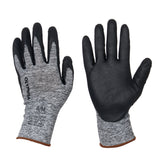 Nitrile Dipped Knit Gloves, M/8, Foam, Gray/Black, 12 Pairs