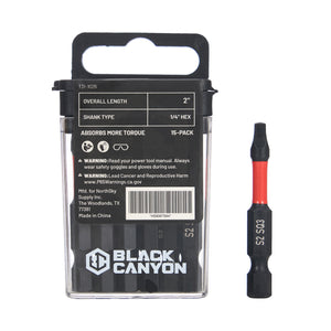 Impact Screwdriver Bits, Square SQ3, 15-pack