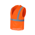 High-Visibility Vest, ANSI Class 2, Orange, XL, Hook-and-Loop, Bag of