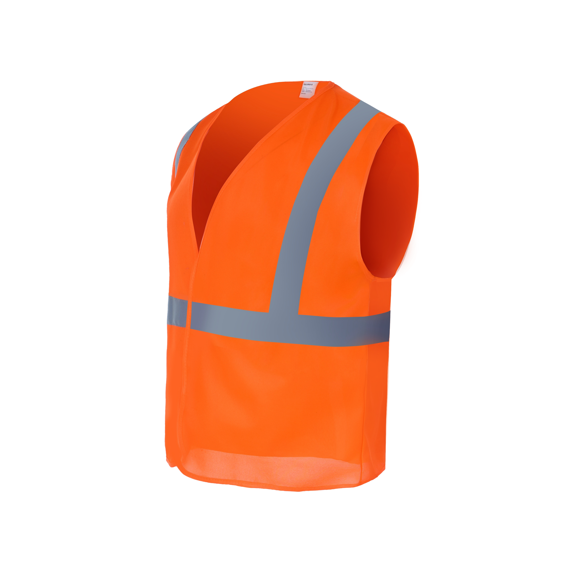 High-Visibility Vest, ANSI Class 2, Orange, 2XL, Hook-and-Loop,Bag of