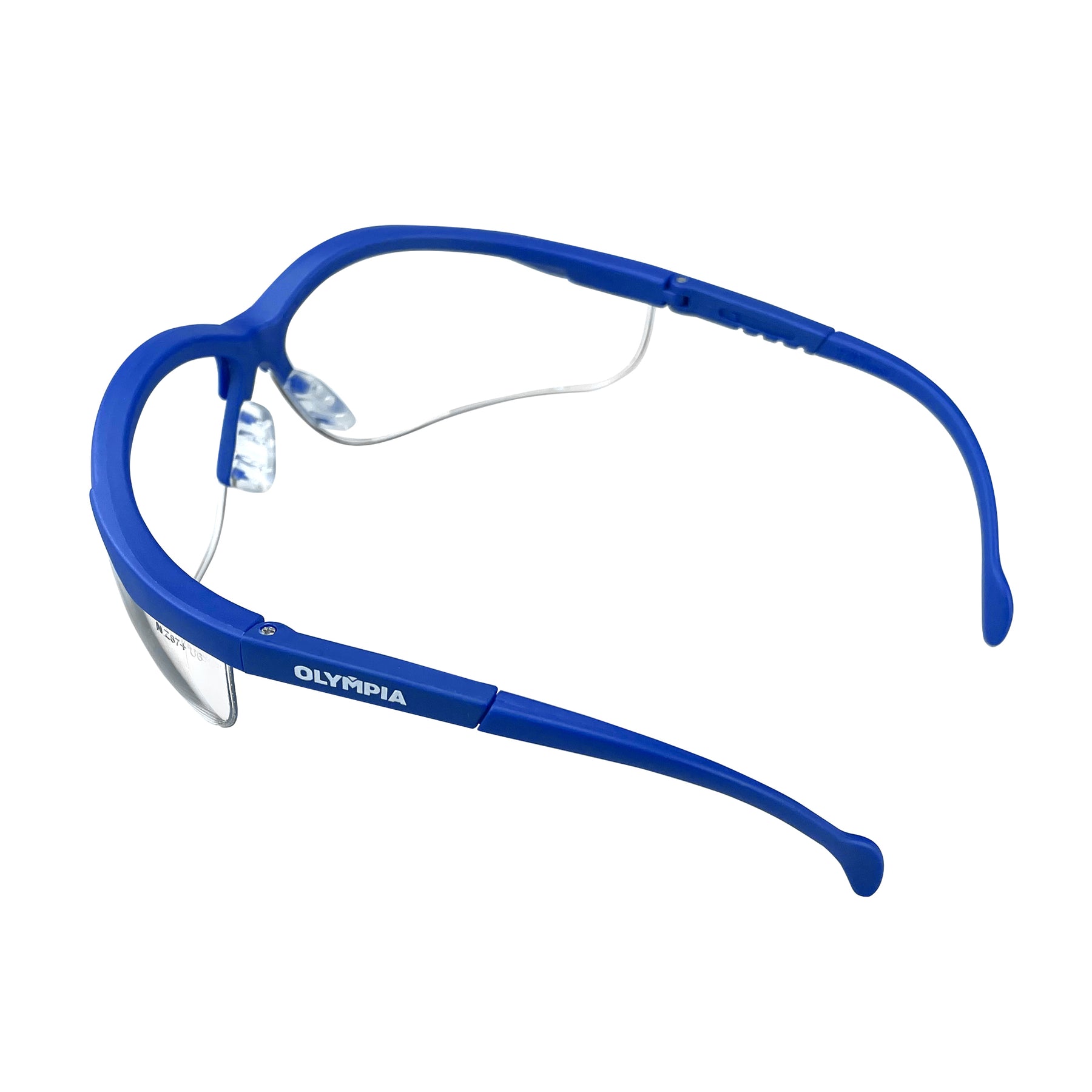 Half-Frame Safety Glasses, Clear Lens, Anti-Scratch, Anti-Fog, Blue