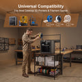 NORTHSKY 3D Printer Stand with Filament Storage – Tall 60" Heavy Duty Metal 3D Printer Table Desk with Power Strip & Pegboard Panel, Enforced X-Bracket Stability for Workshop, Studio, Office, Brown