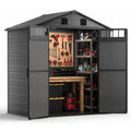 NORTHSKY Outdoor Storage Shed, 6 x 4.5 FT Plastic Storage Shed with Floor