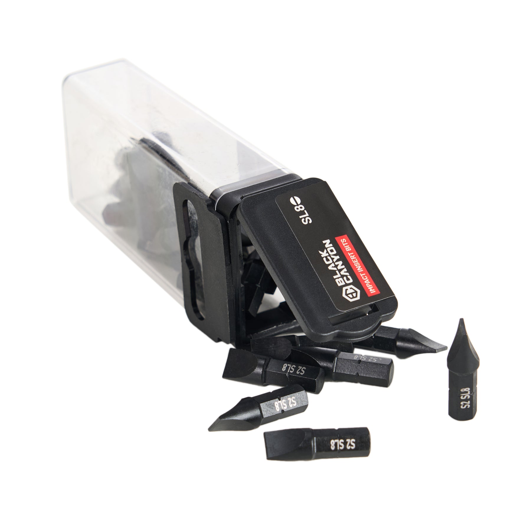 Impact Screwdriver Bits, Slotted SL8, 25-pack