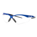 Safety Glasses, Half-Frame, Clear Lens, Anti-Scratch/Anti-Fog, Blue