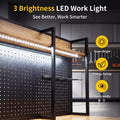 Workbench, 48" x 24", 1350 Lbs Capacity with Pegboard & Lighting