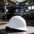 Full Brim Hard Hat, White-8pcs