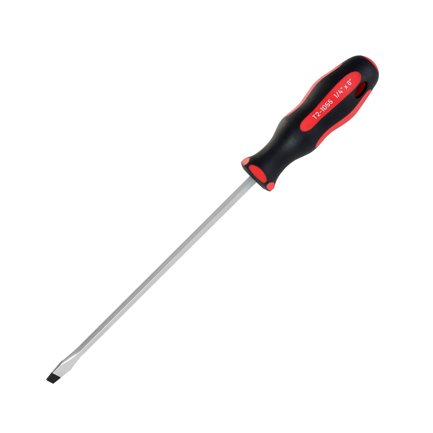 Slotted Extended Length Screwdriver 1/4 in, Soft Grip Ergonomic Handle, 8 in Shank, 12-5/16 in Overall