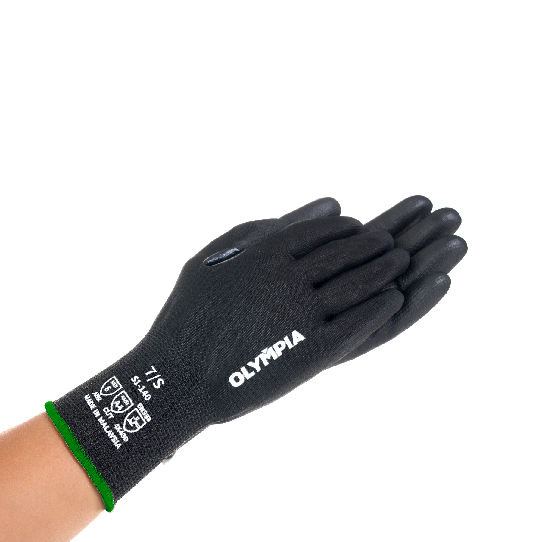 Cut-Resistant Gloves, S/7, Smooth, Black, Cut Level A4, 12 Pairs