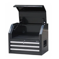 Flip-Top Chest, 3 Drawers, 27" x 18", Black