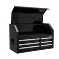 Flip-Top Chest, 6 Drawers, 42" x 18", Black