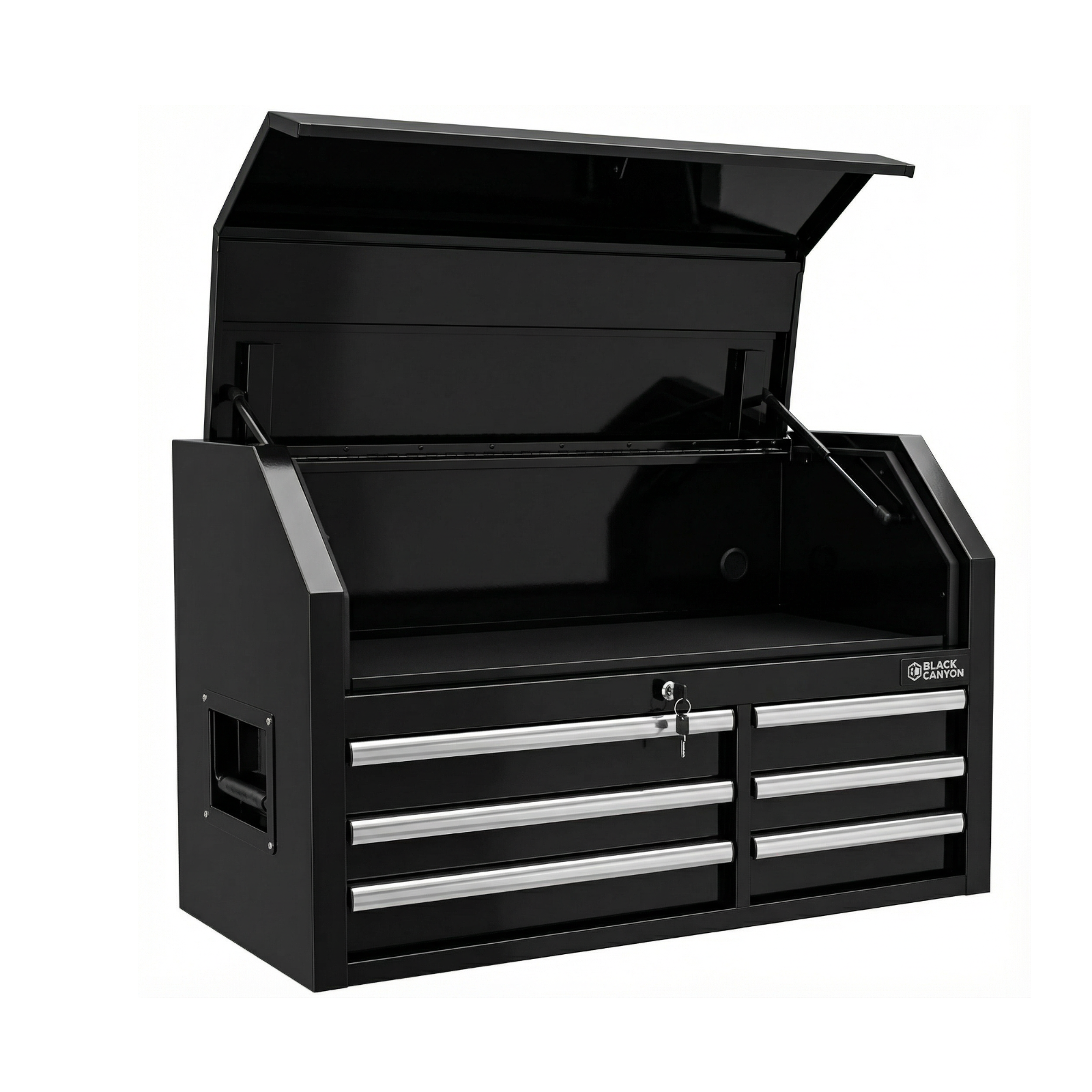 Flip-Top Chest, 6 Drawers, 42" x 18", Black