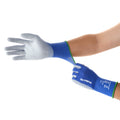 Polyurethane Dipped Knit Gloves, 18ga, S/7, Blue/Gray, 12-Pairs