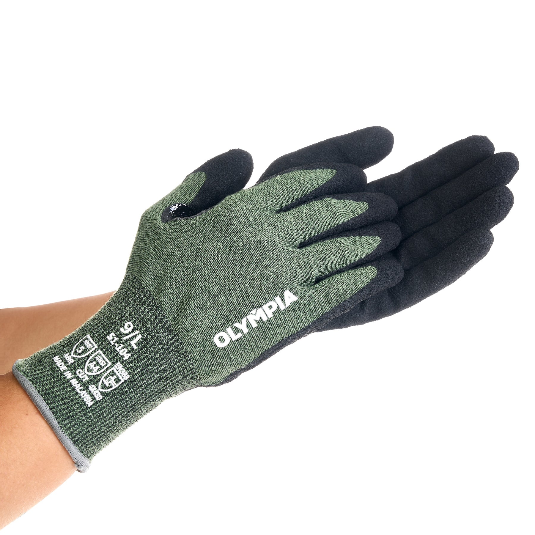Cut-Resistant Gloves, 18ga, Sandy Nitrile Coated, L/9, Cut Level A4, Abrasion Level 5, 12 Pairs