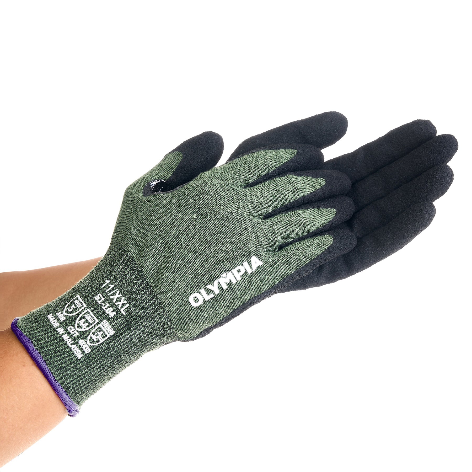 Cut-Resistant Gloves, 18ga, Sandy Nitrile Coated, XXL/11, Cut Level A4, Abrasion Level 5, 12 Pairs