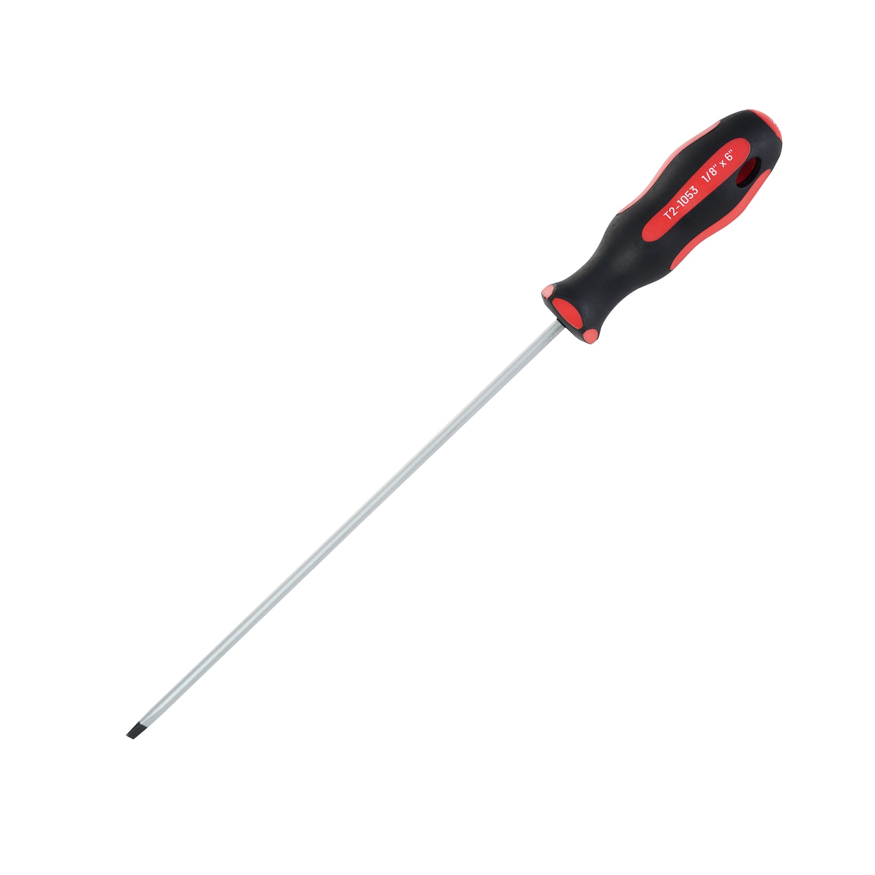 Slotted Extended Length Screwdriver 1/8 in, Soft Grip Ergonomic Handle,  6 in Shank, 8-3/4 in Overall