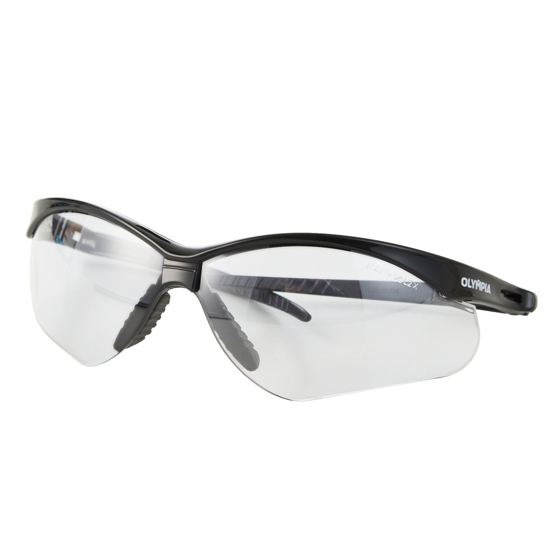 Half-Frame Safety Glasses, I/O Light Smoke, Anti-Scratch, Anti-Fog, Black