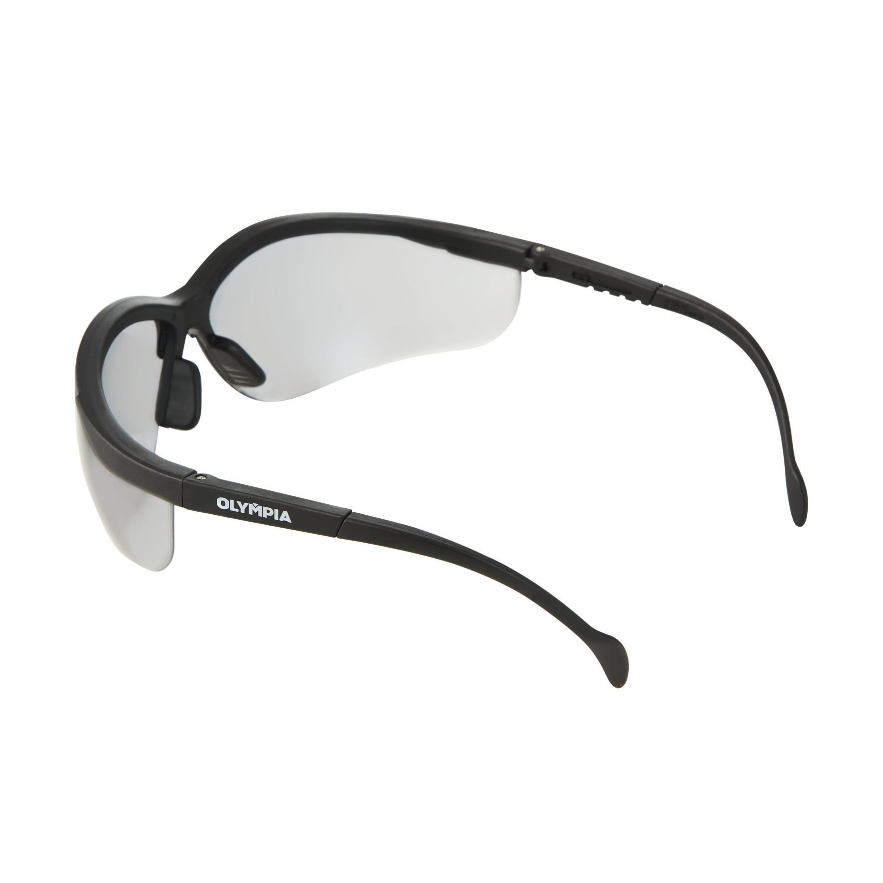 Half-Frame Safety Glasses, I/O Light Smoke, Anti-Scratch, Anti-Fog, Adjustable Arms, Black