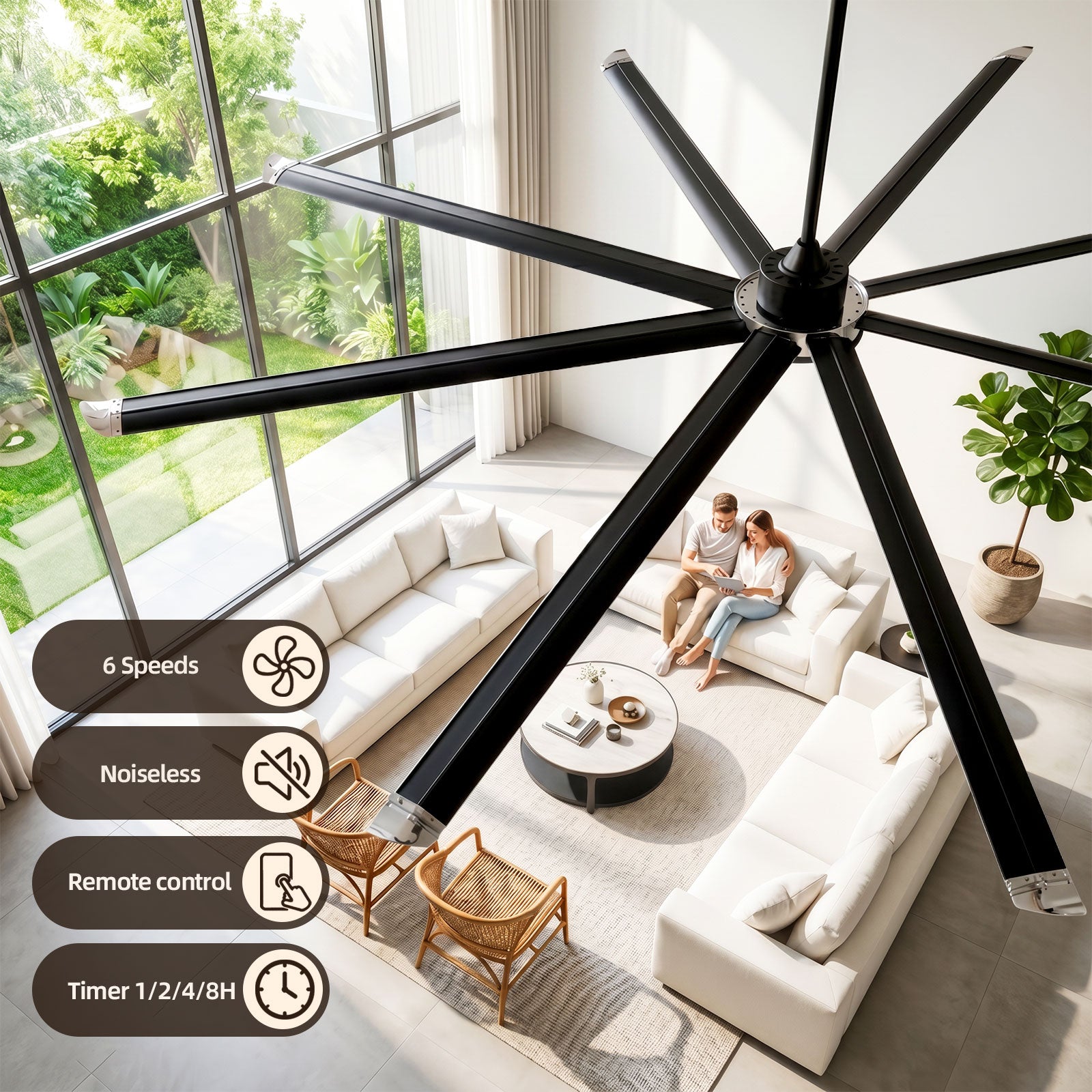 120" Ceiling Fan without Light