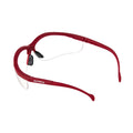 Half-Frame Safety Glasses, Clear Lens, Anti-Scratch, Anti-Fog, Red