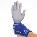 Polyurethane Dipped Knit Gloves, XL/10, Smooth, Blue/Gray, 12 Pairs