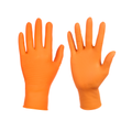 Disposable Nitrile Gloves, 8 mil, Diamond, Orange, S/7, 100 count