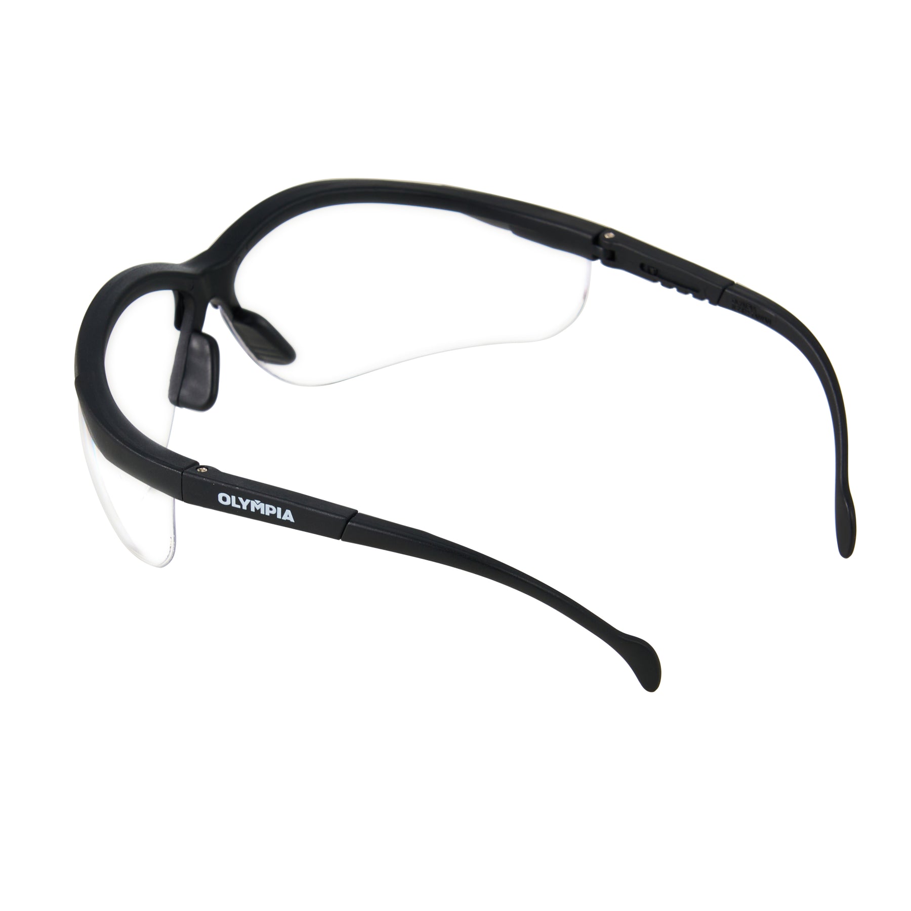 Half-Frame Safety Glasses, Clear, Anti-Scratch, Anti-Fog, Black