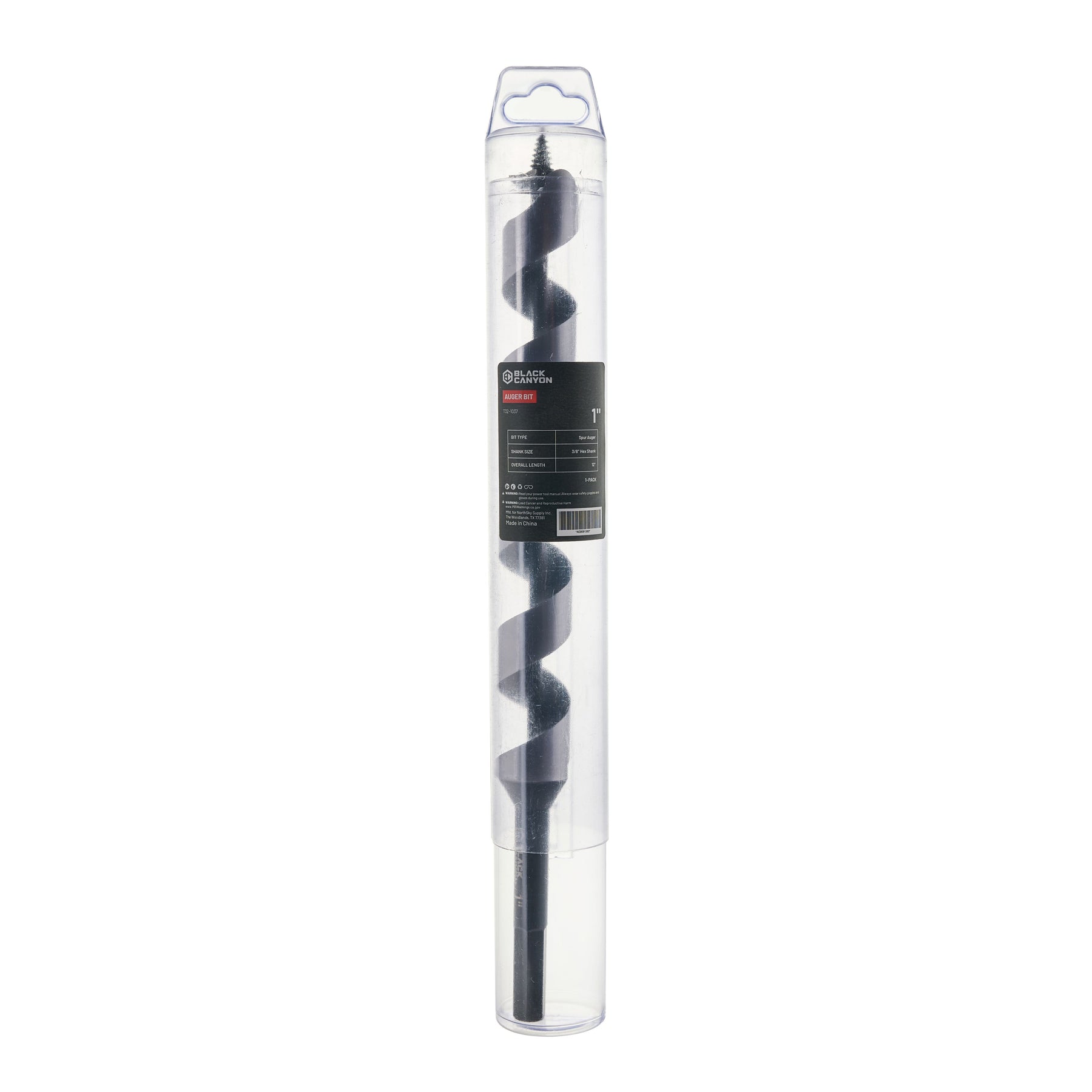 1 in x 12 in Auger Bits, 7/16 in Hex Shank, 1-Pack
