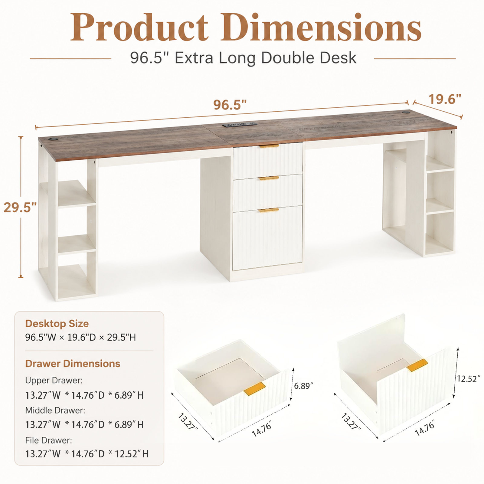 Double Workstation, White