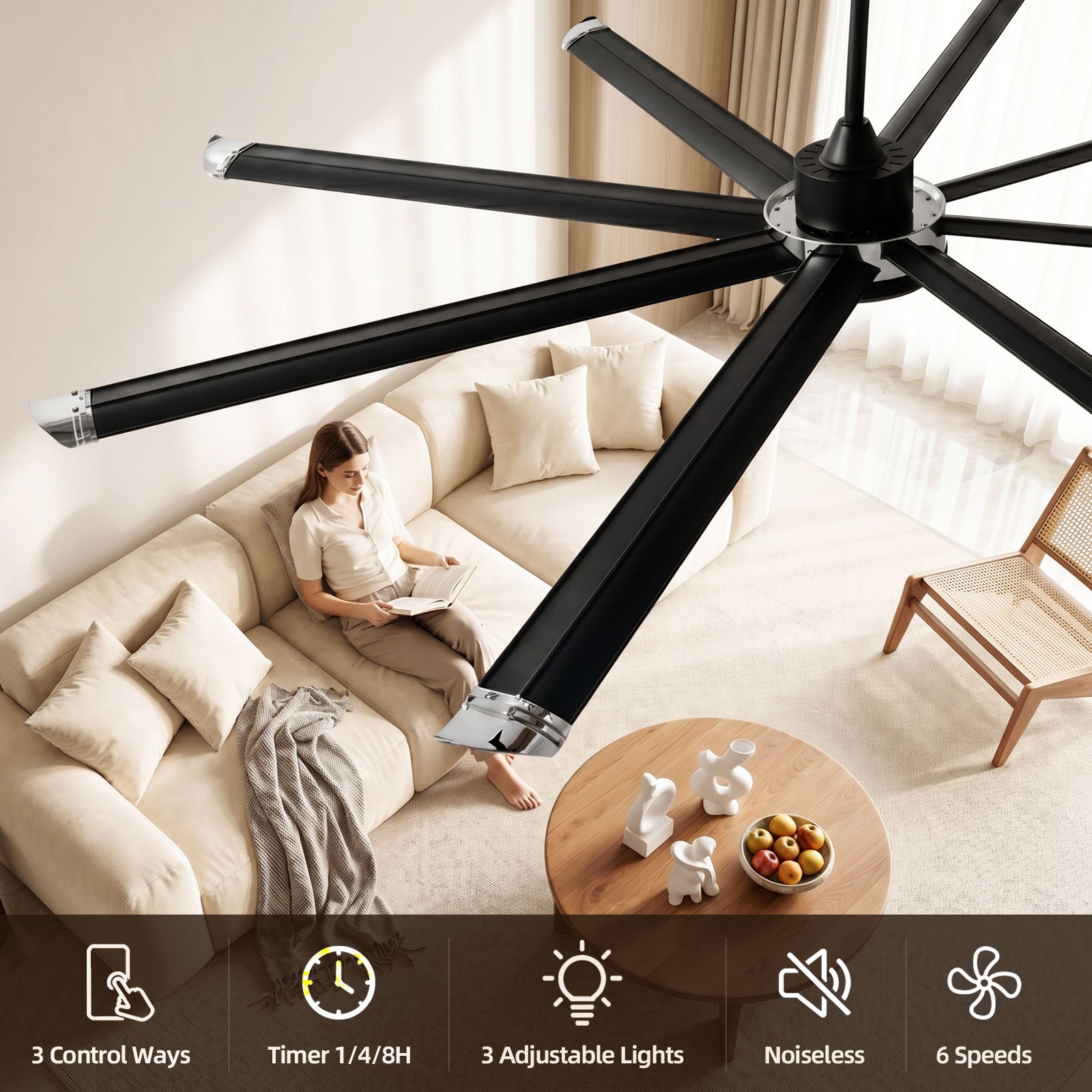 95" Ceiling Fan with Light