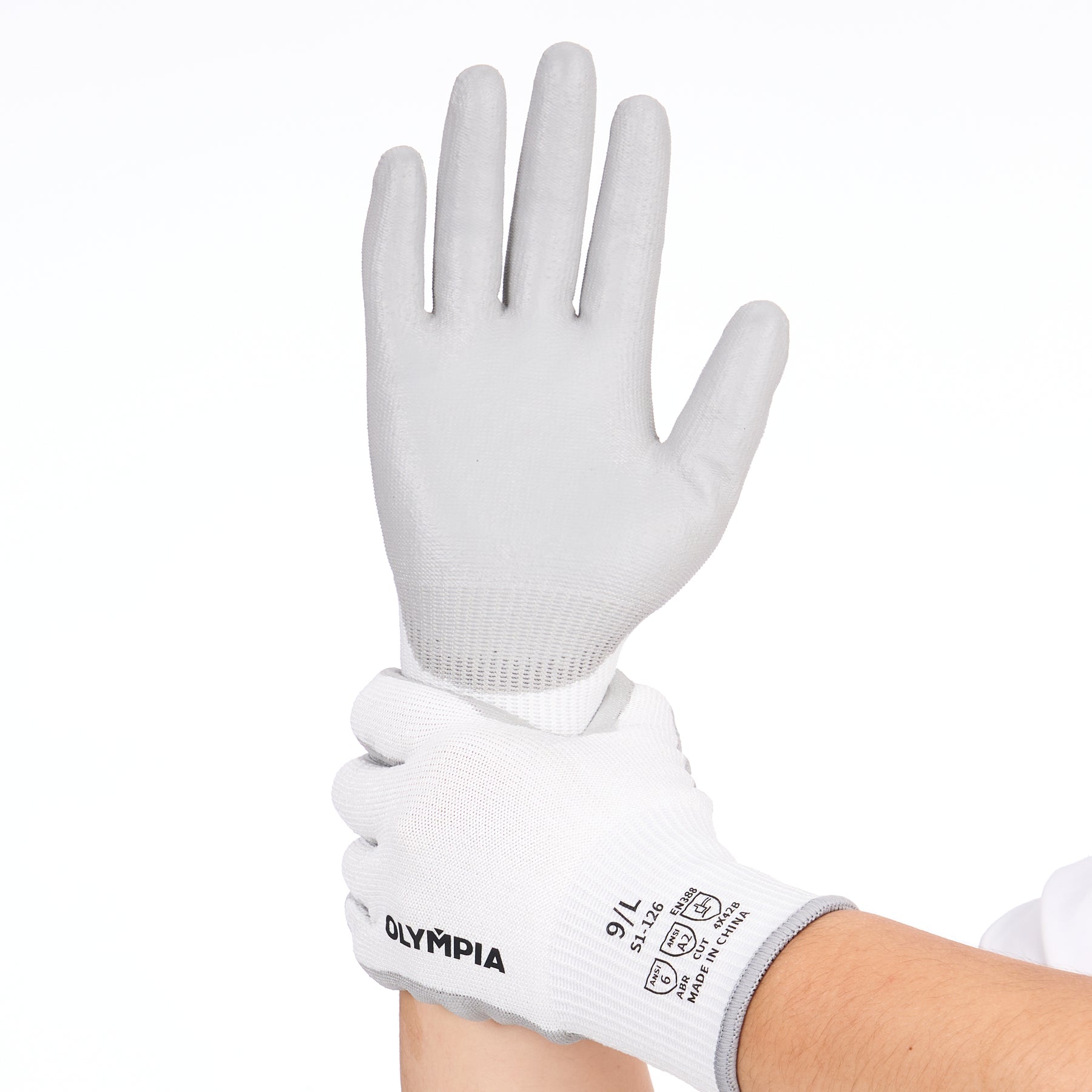 Cut Resistant Gloves, 13ga, Polyurethane Dip, L/9, 12 pairs