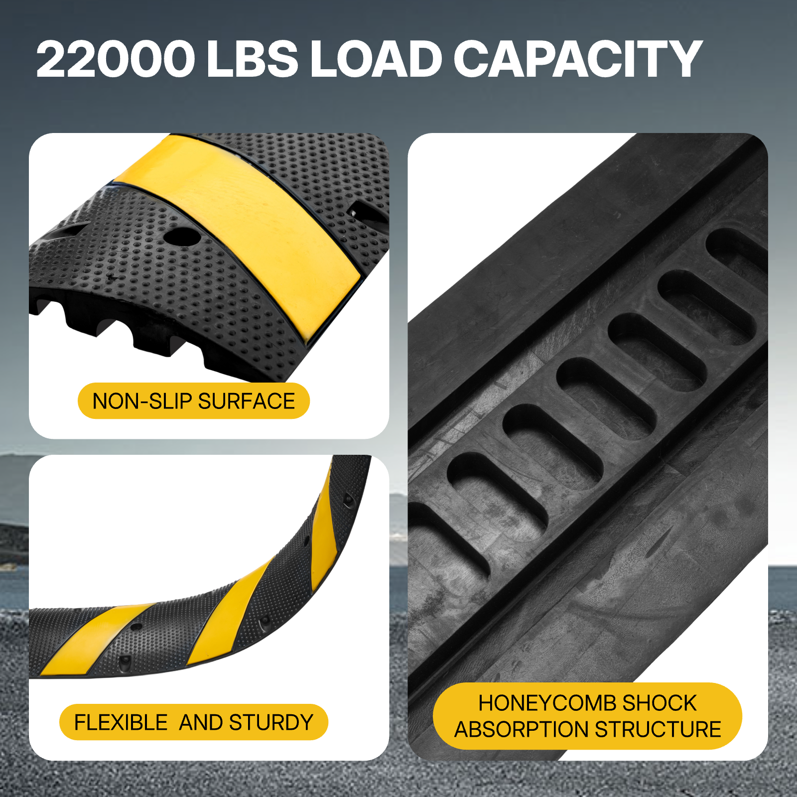 4 ft Speed Bump with Installation Kits