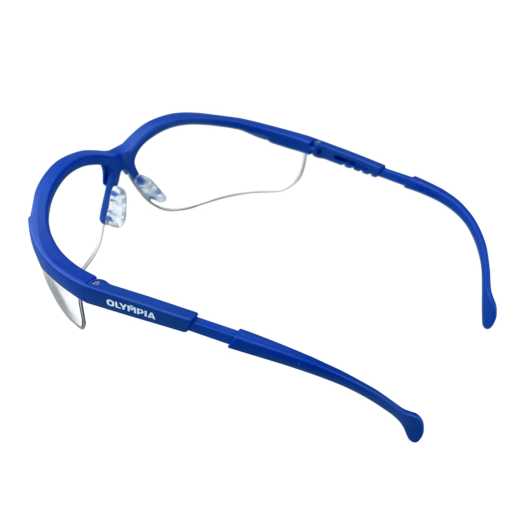 Half-Frame Safety Glasses, Clear Lens, Anti-Scratch, Anti-Fog, Blue