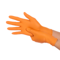 Disposable Nitrile Gloves, 8 mil, Diamond, Orange, S/7, 100 count