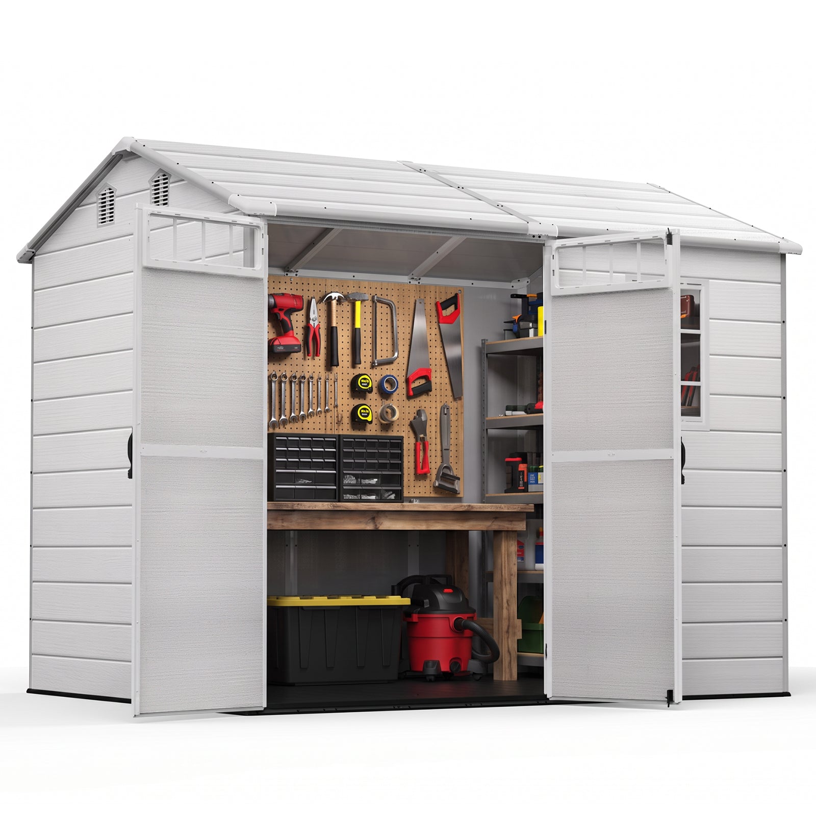 NORTHSKY 8x6 FT Resin Storage Shed with Floor, Outdoor Shed for Backyard