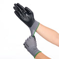 Nitrile Dipped Knit Gloves, 13ga, S/7, Gray/Black, 12 pairs