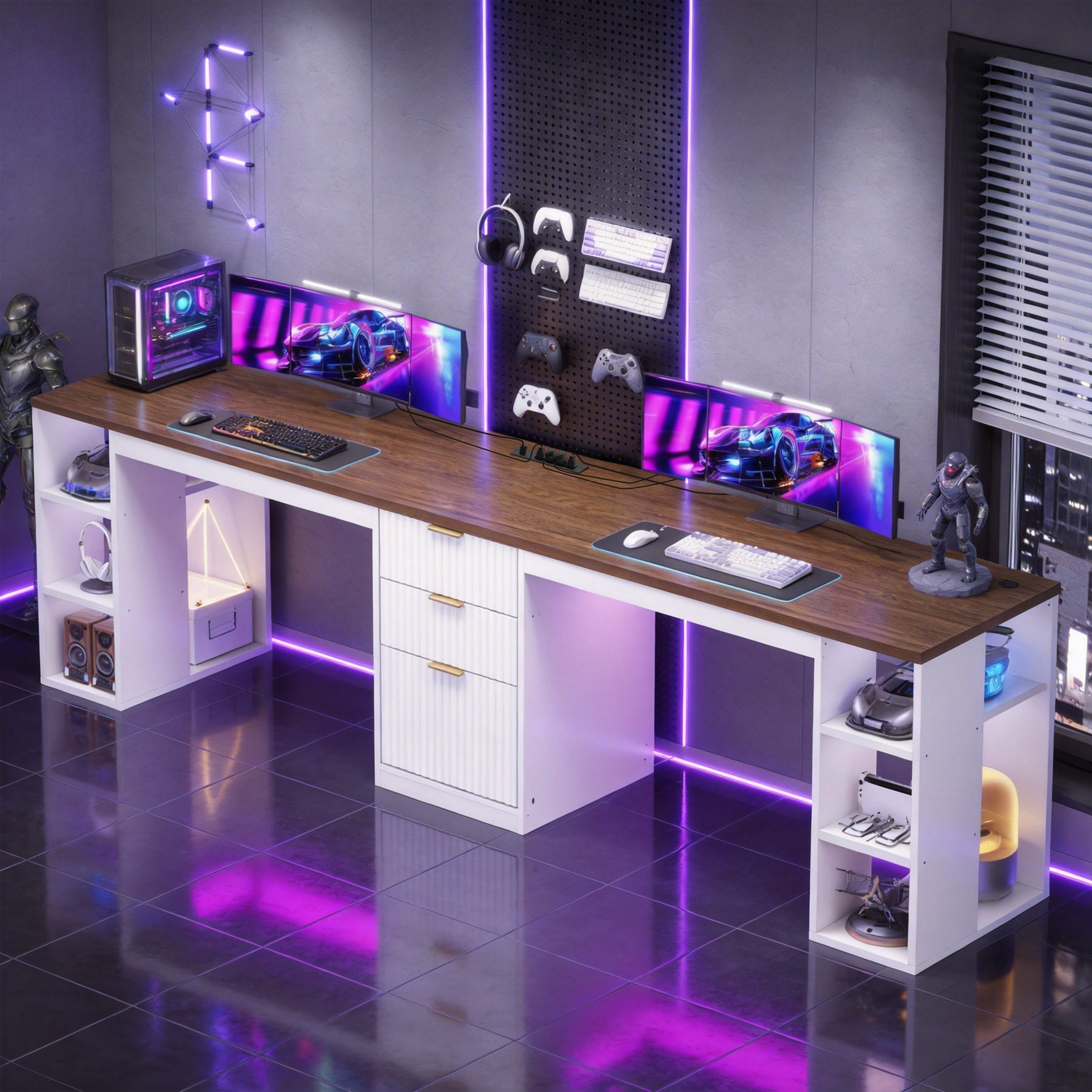 Double Workstation, White
