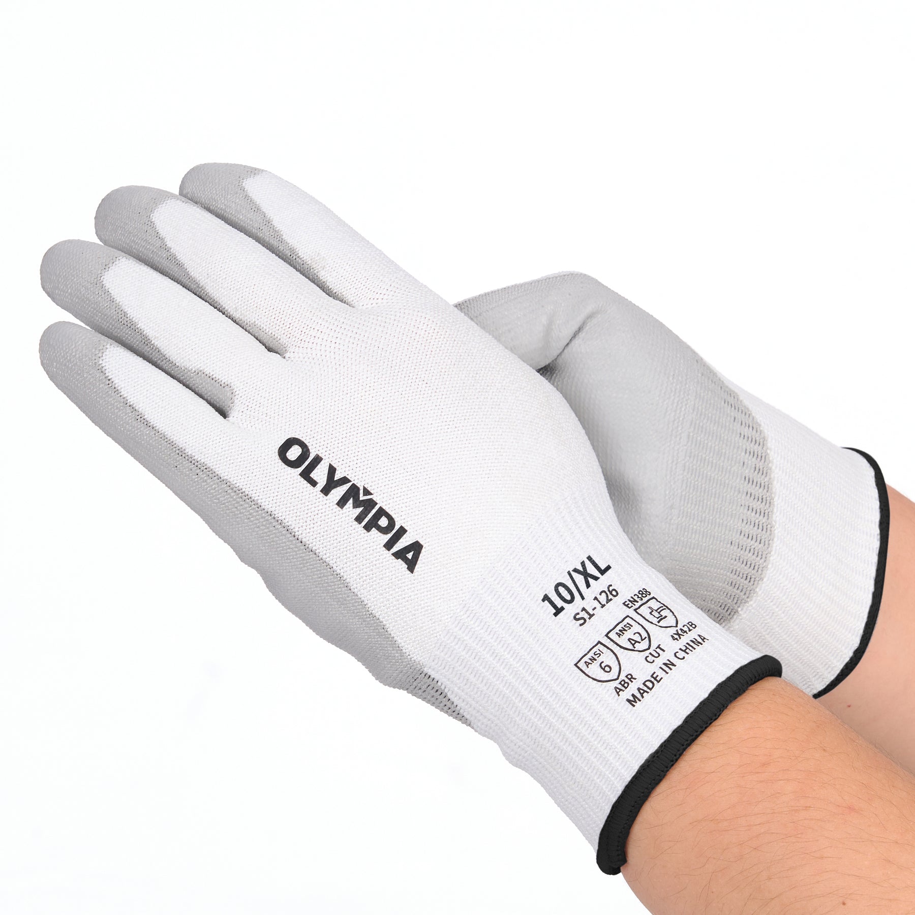 Cut Resistant Gloves, 13ga, Polyurethane Dip, XL/10, 12 pairs