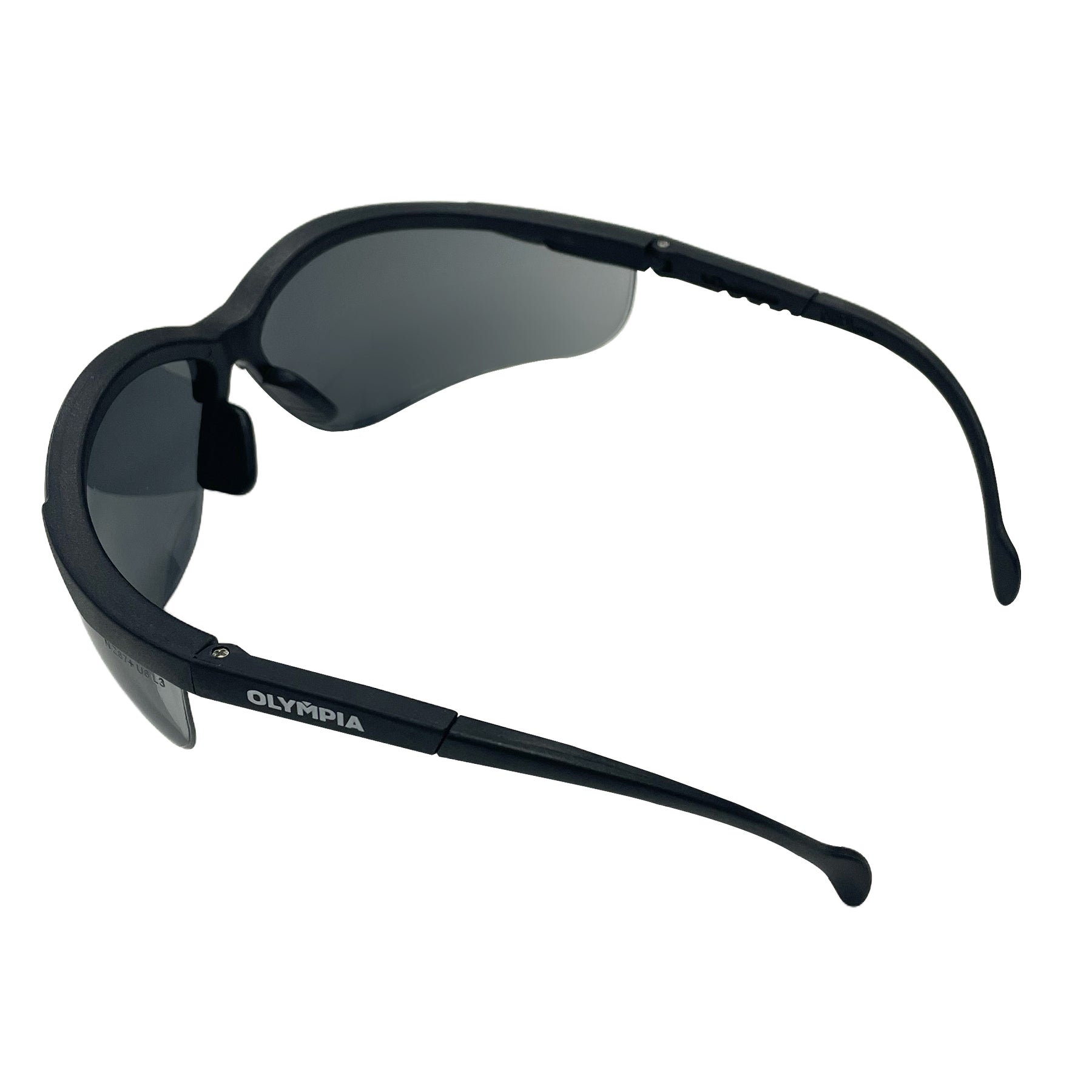 Half-Frame Safety Glasses, Smoke, Anti-Scratch, Anti-Fog, Black