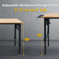 Workbench, 60" x 24", Adjustable Height, 2300 Lbs Capacity