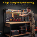 Workbench, 48" x 24", 1350 Lbs Capacity with Pegboard & Lighting