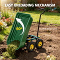 Utility Trailer Dump Cart, 600lbs Load Capacity, Green